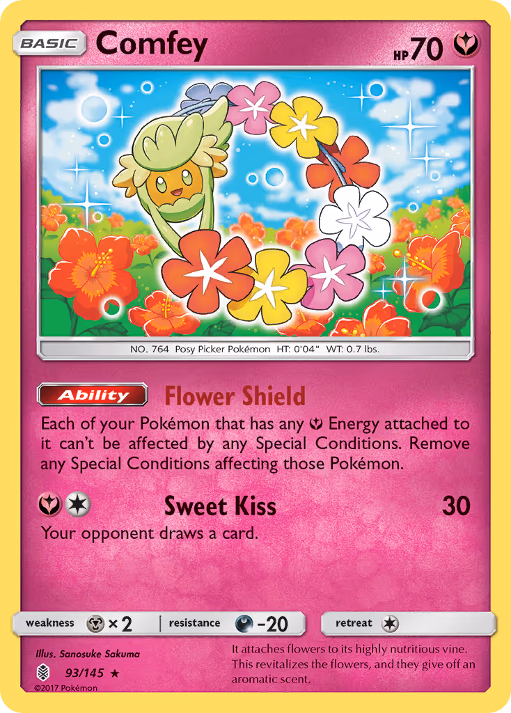 Comfey 93/145 Pokemon card