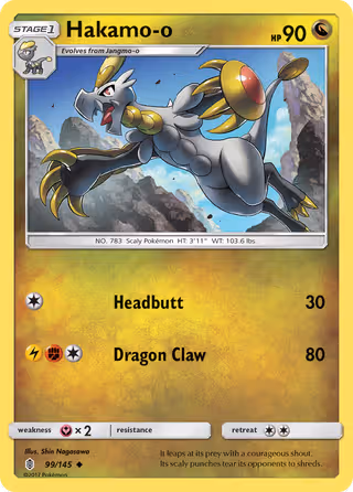 Hakamo-o 99/145 Pokemon card