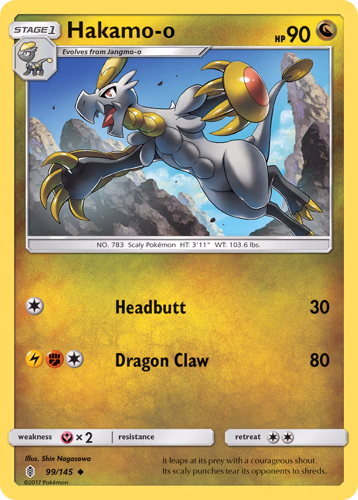 Hakamo-o 99/145 Pokemon card