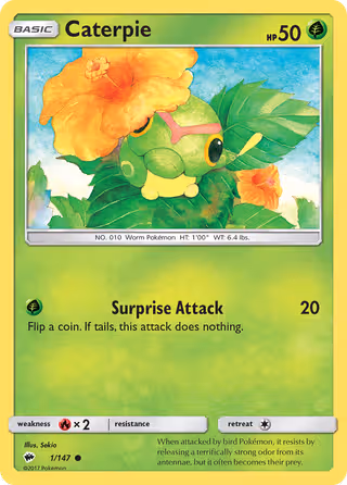 Caterpie 1/147 Pokemon card