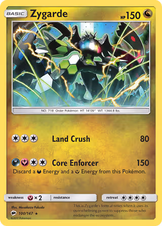 Zygarde 100/147 Pokemon card