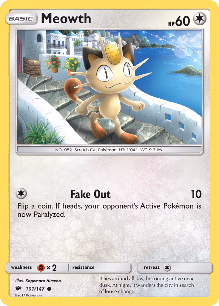 Meowth 101/147 Pokemon card