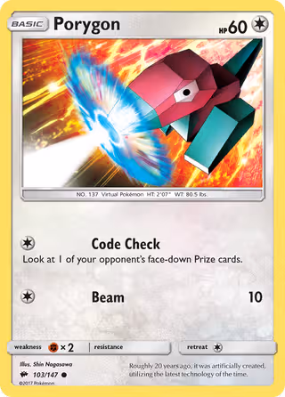 Porygon 103/147 Pokemon card