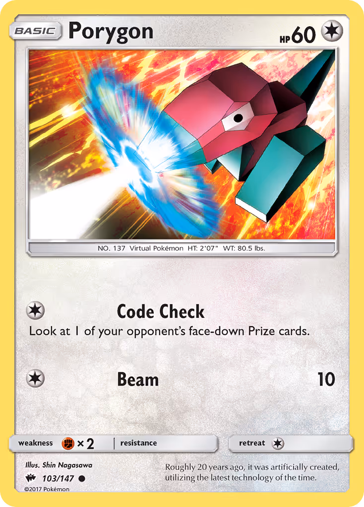 Porygon 103/147 Pokemon card