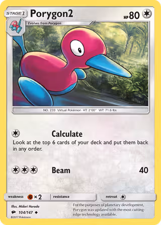 Porygon2 104/147 Pokemon card