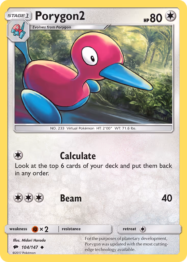 Porygon2 104/147 Pokemon card