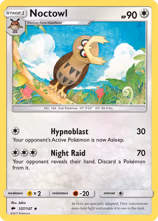 Noctowl 107/147 Pokemon card