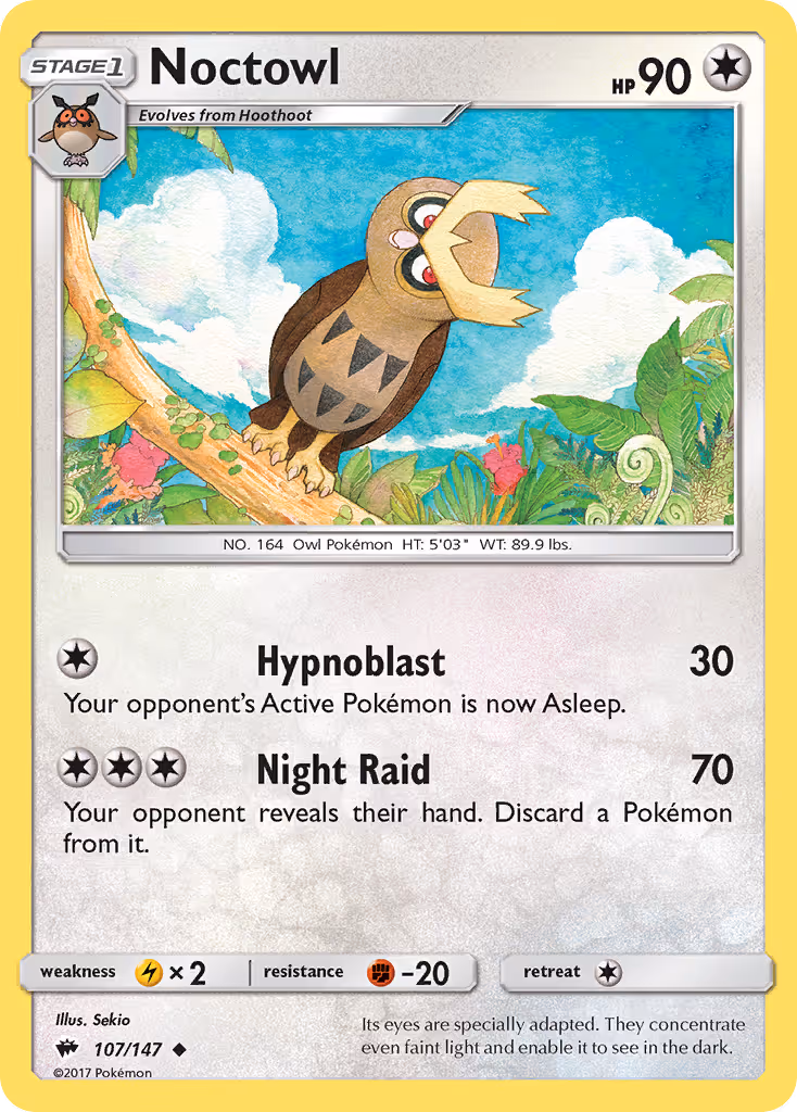Noctowl 107/147 Pokemon card