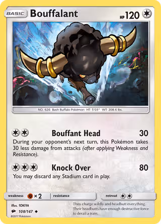 Bouffalant 108/147 Pokemon card