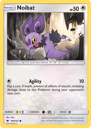 Noibat 109/147 Pokemon card
