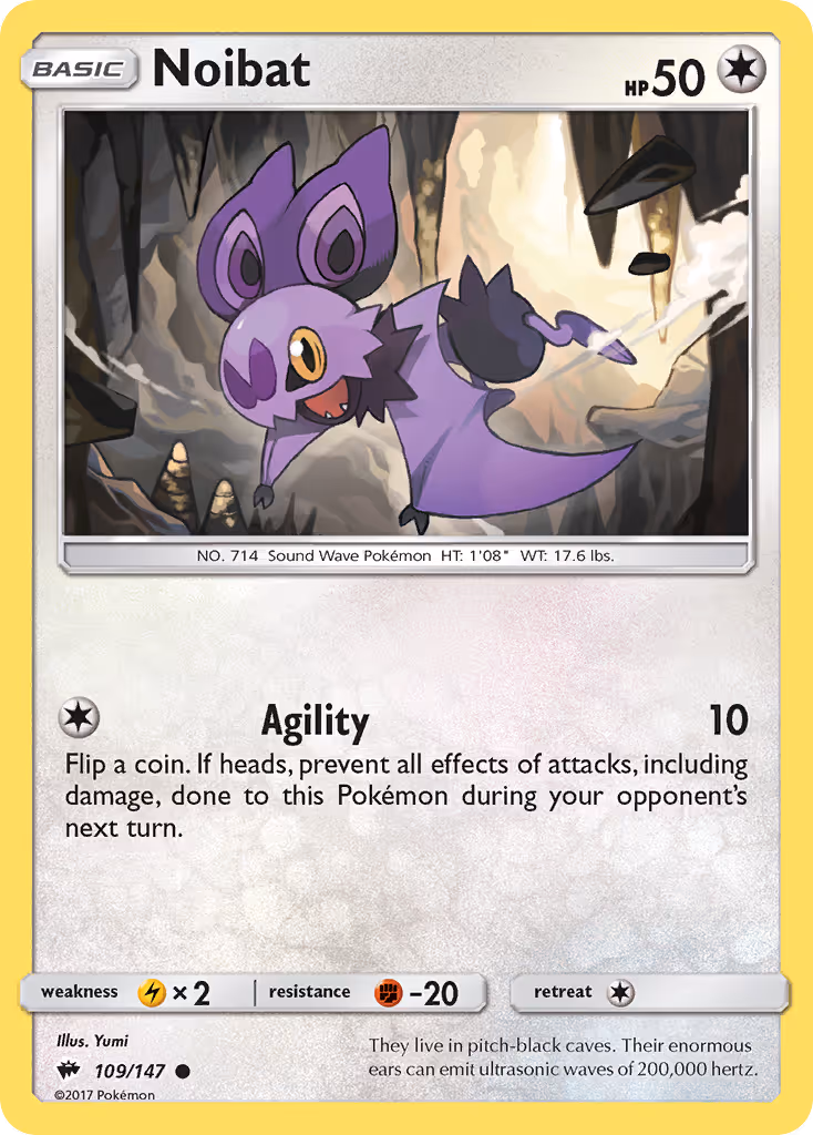 Noibat 109/147 Pokemon card