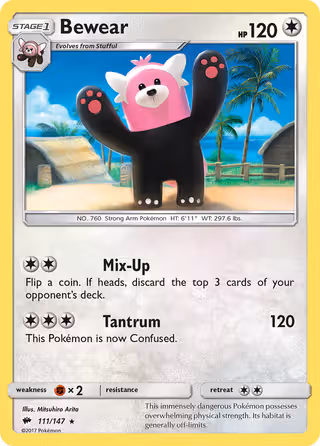 Bewear 111/147 Pokemon card