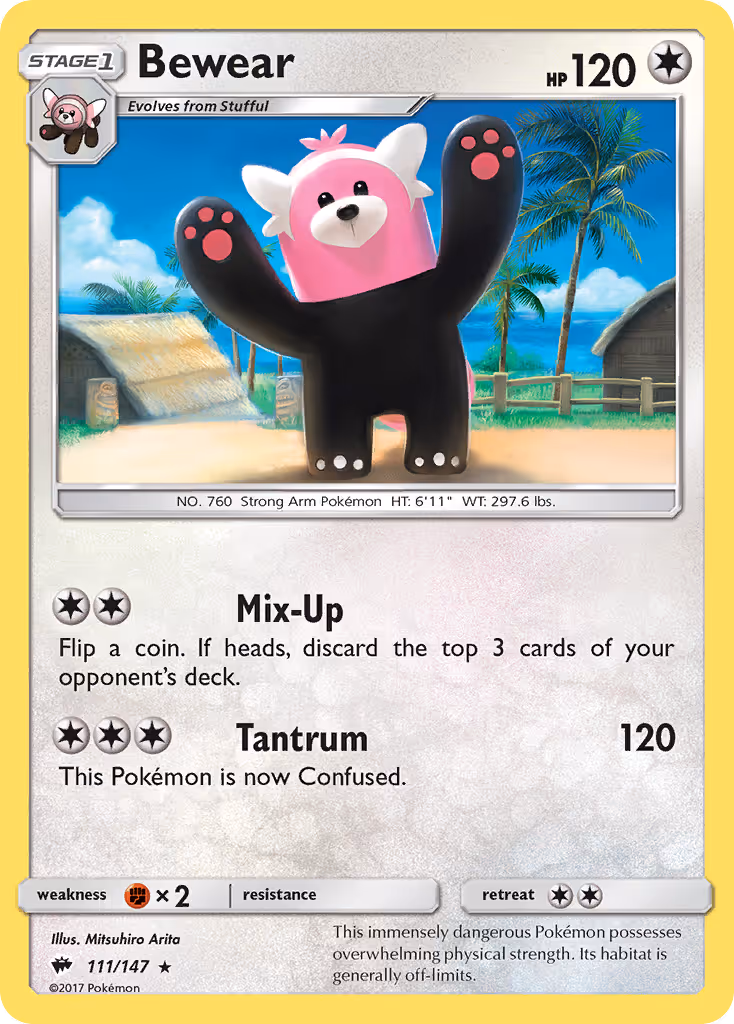 Bewear 111/147 Pokemon card