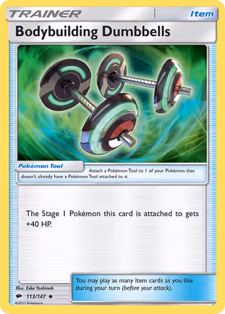 Bodybuilding Dumbbells 113/147 Pokemon card