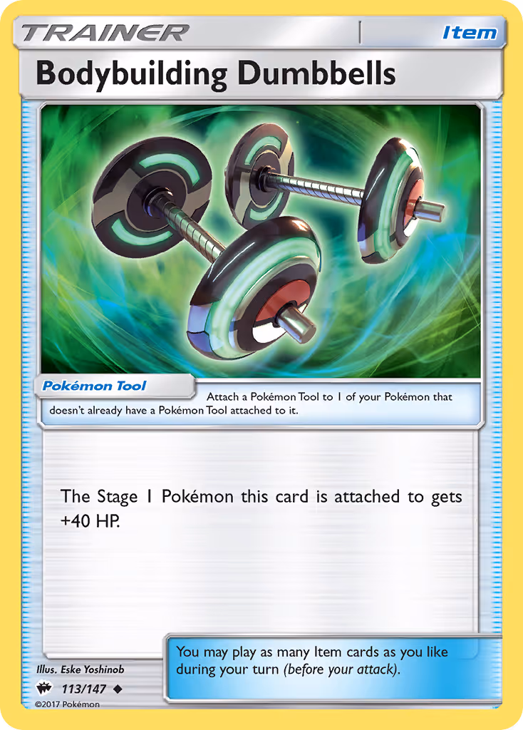 Bodybuilding Dumbbells 113/147 Pokemon card