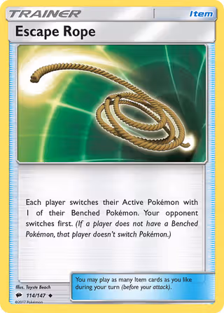 Escape Rope 114/147 Pokemon card