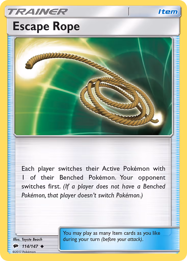Escape Rope 114/147 Pokemon card