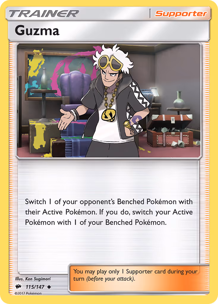Guzma 115/147 Pokemon card