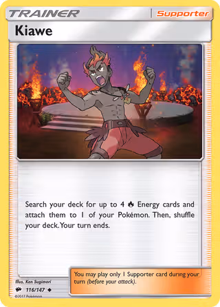 Kiawe 116/147 Pokemon card