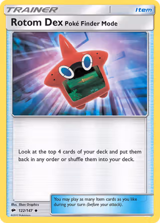 Rotom Dex—Poké Finder Mode 122/147 Pokemon card