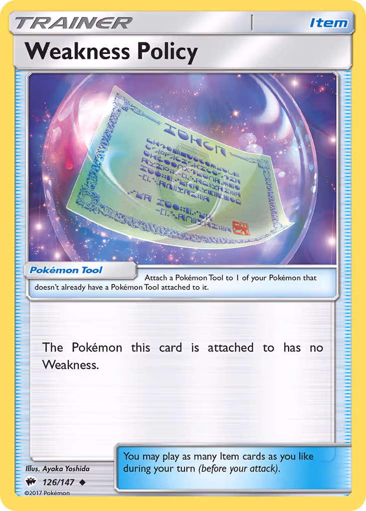 Weakness Policy 126/147 Pokemon card