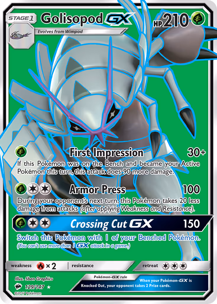 Golisopod GX 129/147 Pokemon card