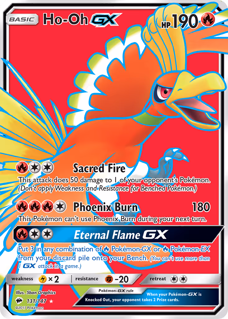 Ho-Oh GX 131/147 Pokemon card