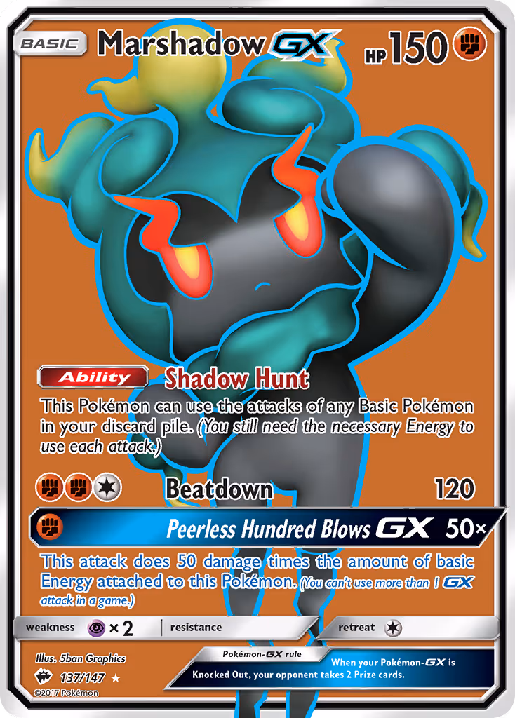 Marshadow GX 137/147 Pokemon card