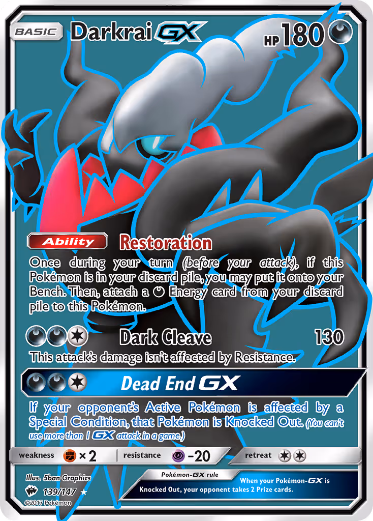 Darkrai GX 139/147 Pokemon card