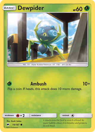 Dewpider 14/147 Pokemon card