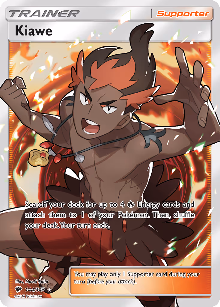 Kiawe 144/147 Pokemon card