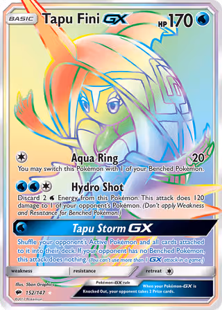 Tapu Fini GX 152/147 Pokemon card