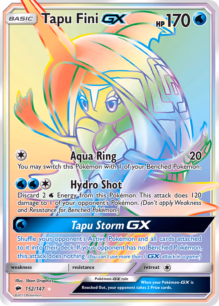 Tapu Fini GX 152/147 Pokemon card