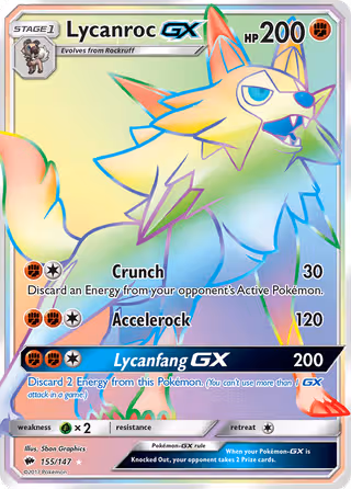 Lycanroc GX 155/147 Pokemon card