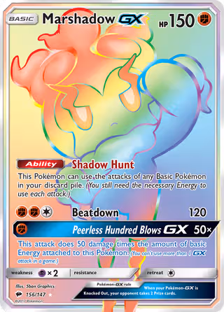 Marshadow GX 156/147 Pokemon card