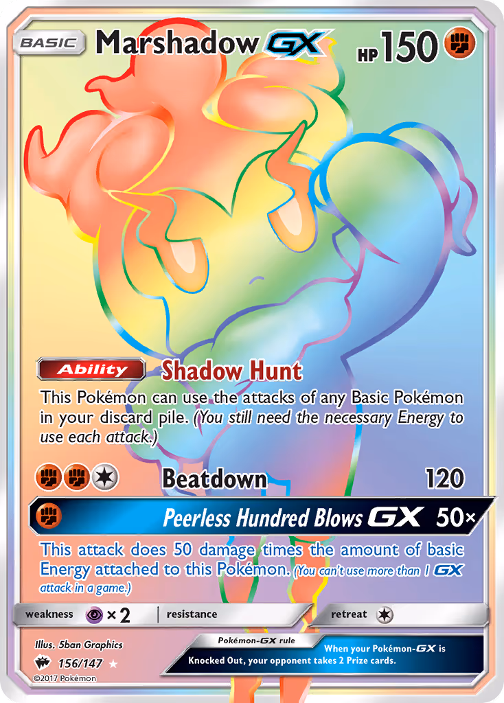 Marshadow GX 156/147 Pokemon card