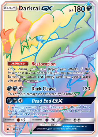 Darkrai GX 158/147 Pokemon card