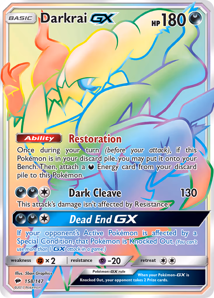 Darkrai GX 158/147 Pokemon card