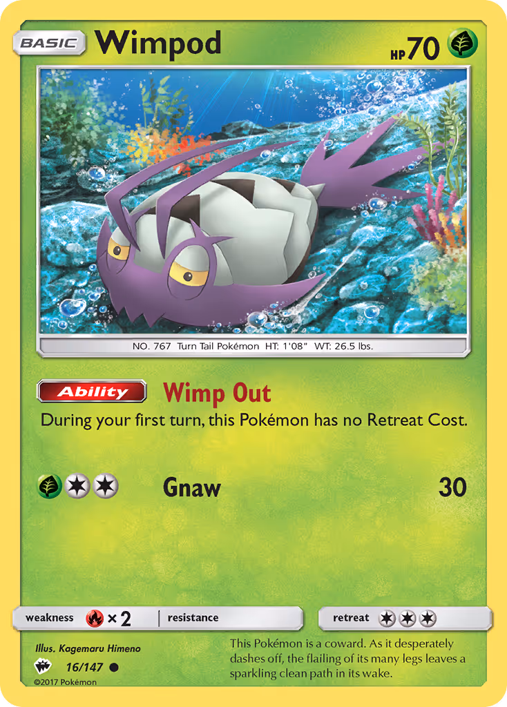 Wimpod 16/147 Pokemon card