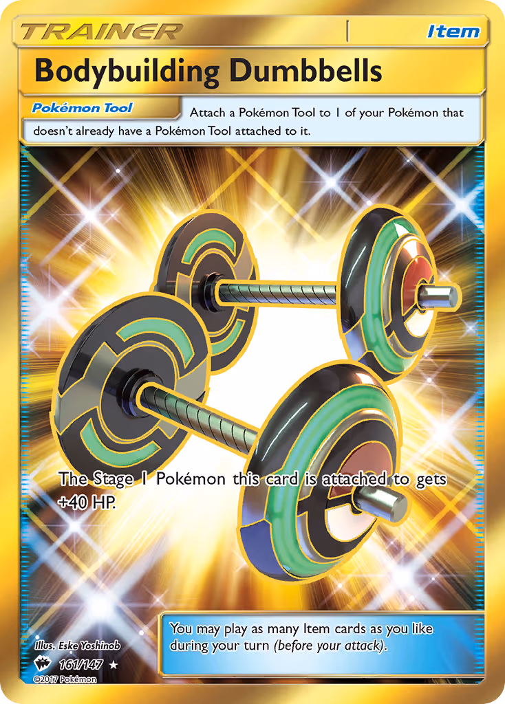 Bodybuilding Dumbbells 161/147 Pokemon card