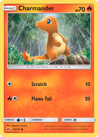 Charmander 18/147 Pokemon card