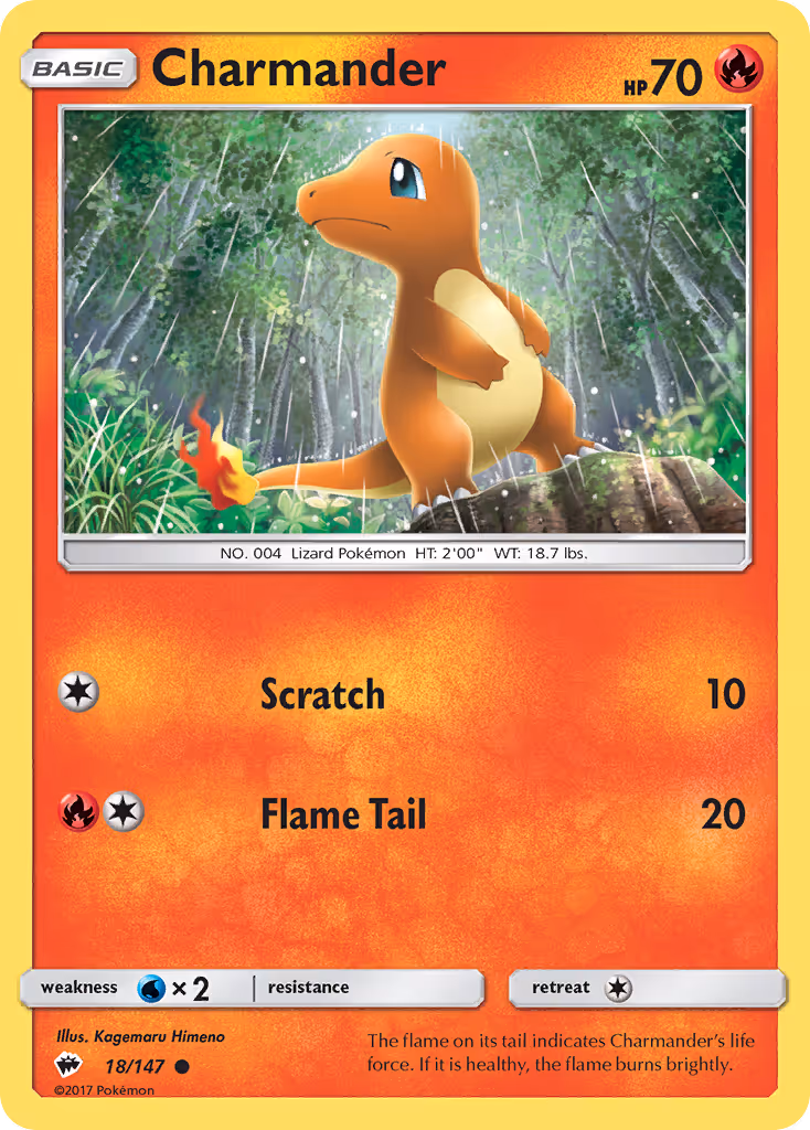 Charmander 18/147 Pokemon card