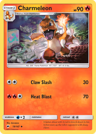 Charmeleon 19/147 Pokemon card