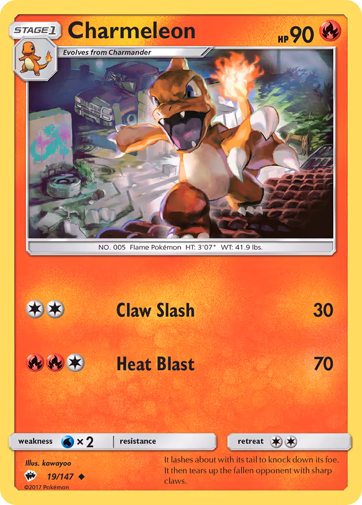 Charmeleon 19/147 Pokemon card