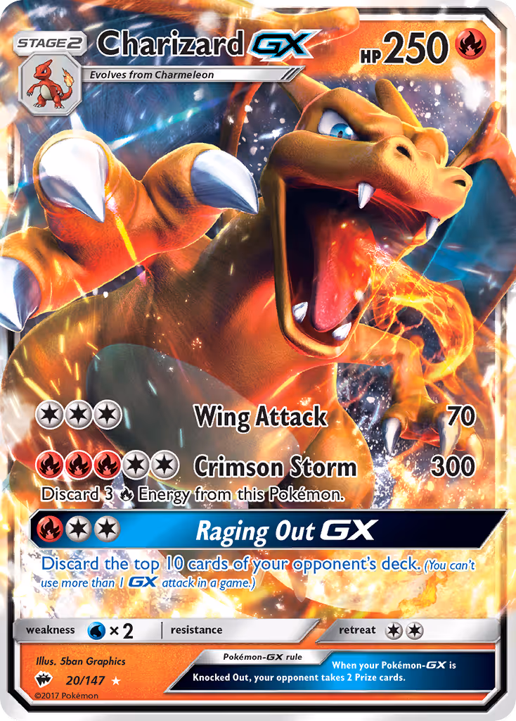 Charizard GX 20/147 Pokemon card