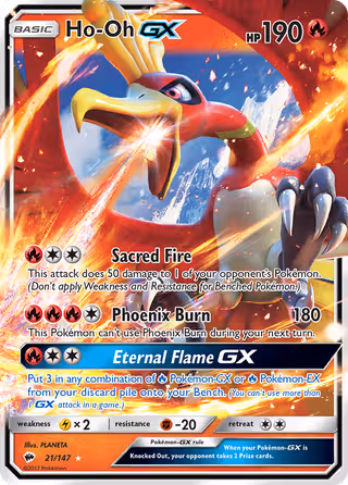 Ho-Oh GX 21/147 Pokemon card