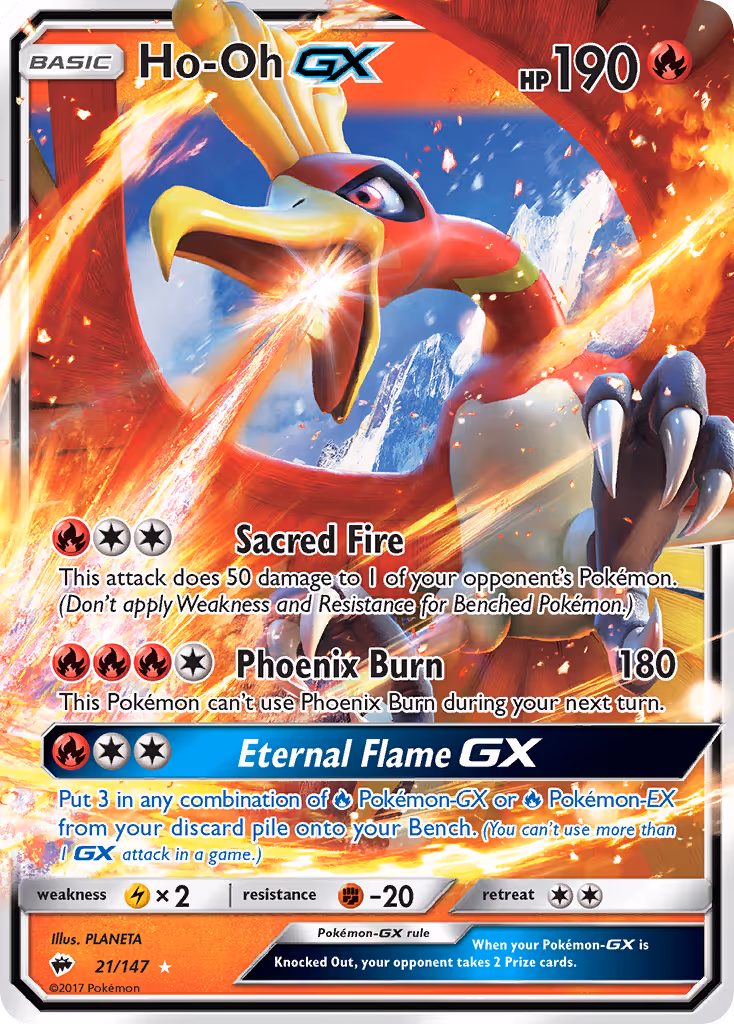 Ho-Oh GX 21/147 Pokemon card