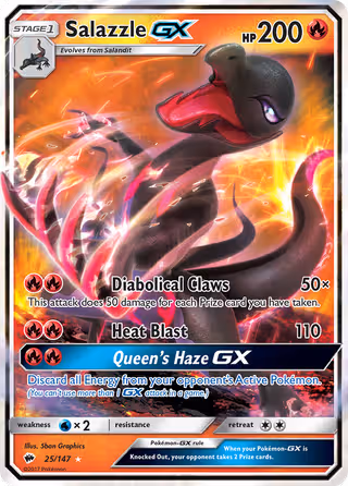 Salazzle GX 25/147 Pokemon card