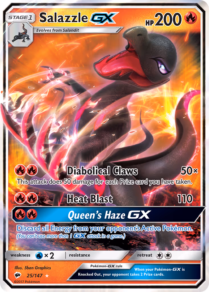 Salazzle GX 25/147 Pokemon card