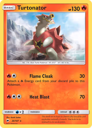 Turtonator 26/147 Pokemon card